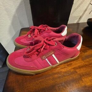 Guess by‎ Guess los angeles red suede sneakers white stripe